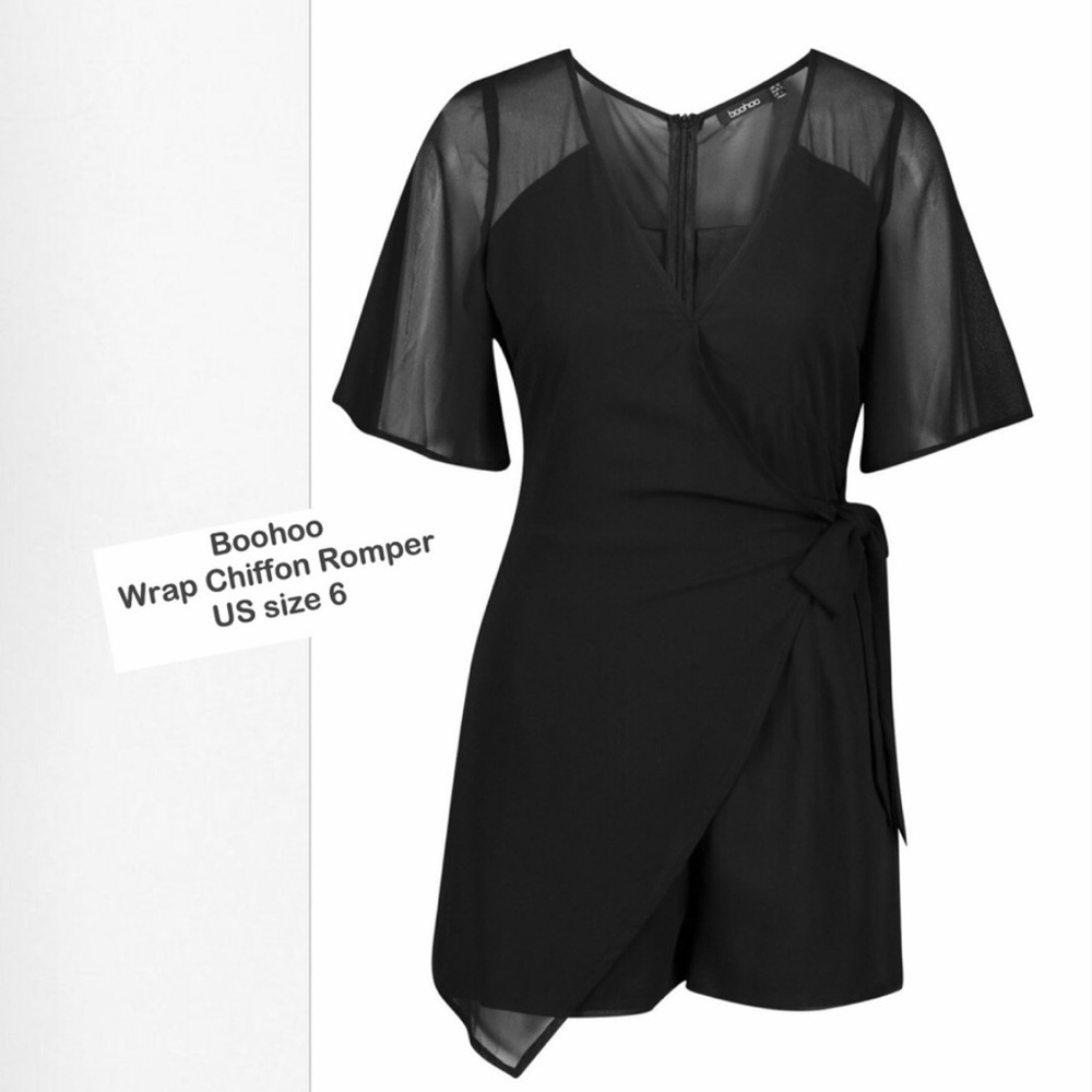 Boohoo Romper Black Size 6